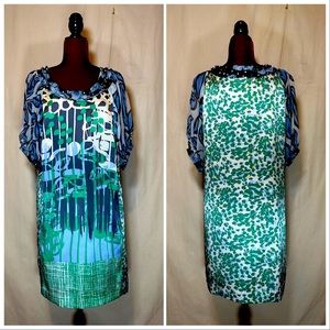 Hanii Y. Abstract silk satin mini dress medium